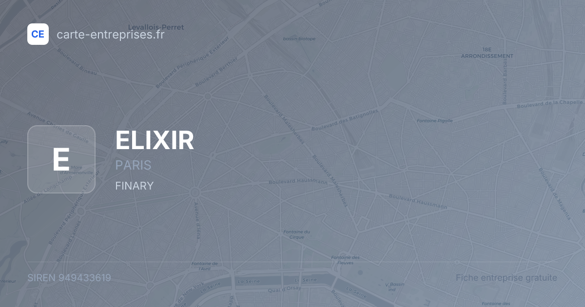ELIXIR — 949433619 — fiche entreprise