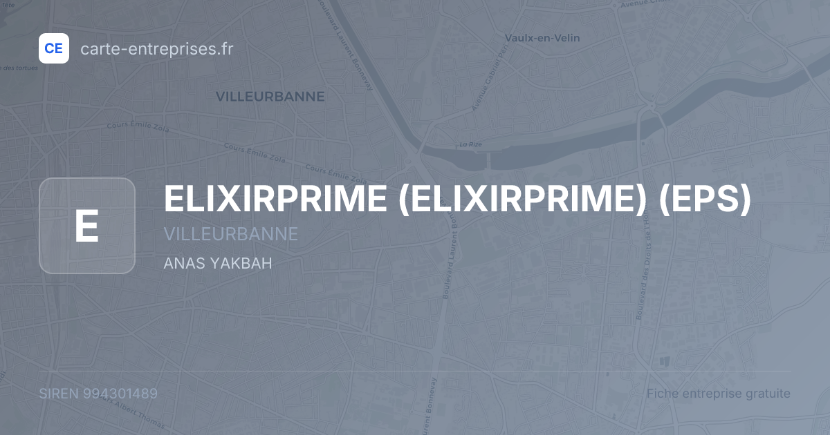ELIXIRPRIME (ELIXIRPRIME) (EPS) — 994301489 — fiche entreprise