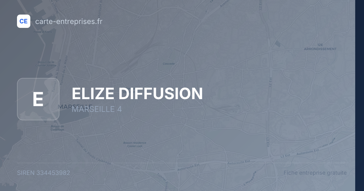 ELIZE DIFFUSION — 334453982 — fiche entreprise
