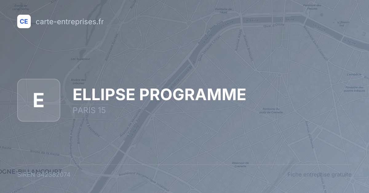 ELLIPSE PROGRAMME — 342382074 — fiche entreprise