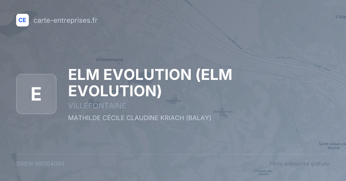 ELM EVOLUTION — 981104094 — fiche entreprise