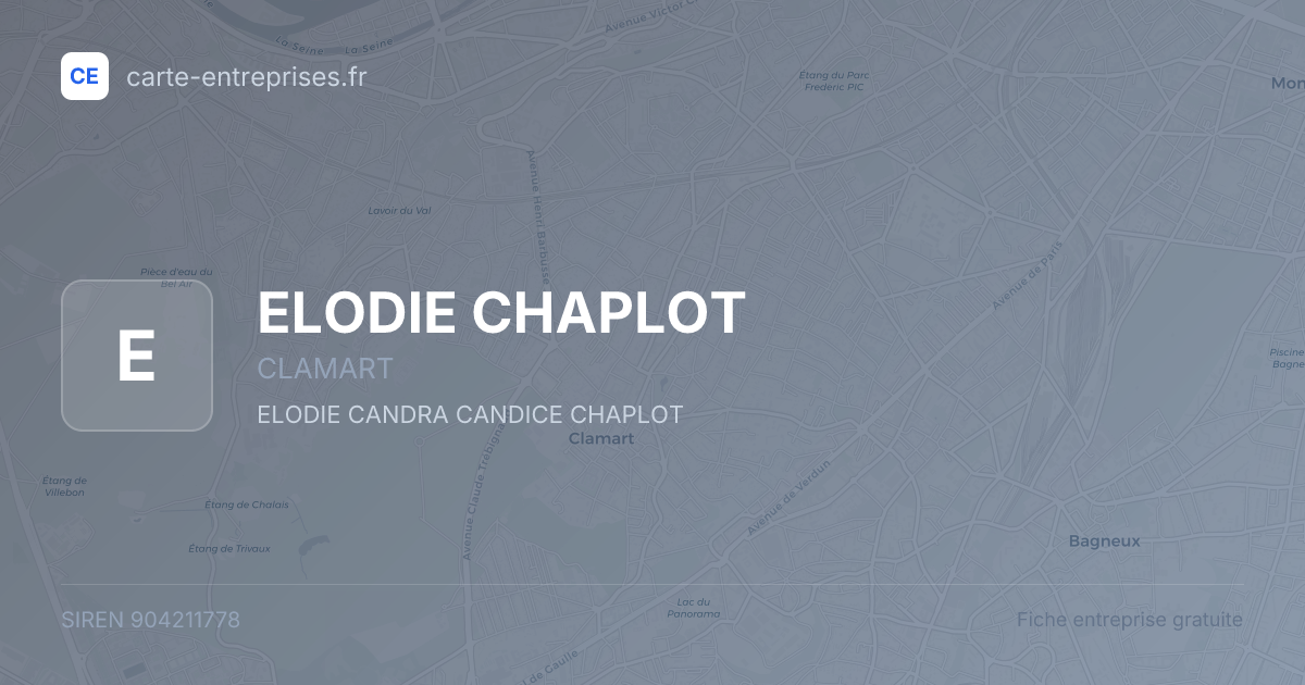 ELODIE CHAPLOT — 904211778 — fiche entreprise