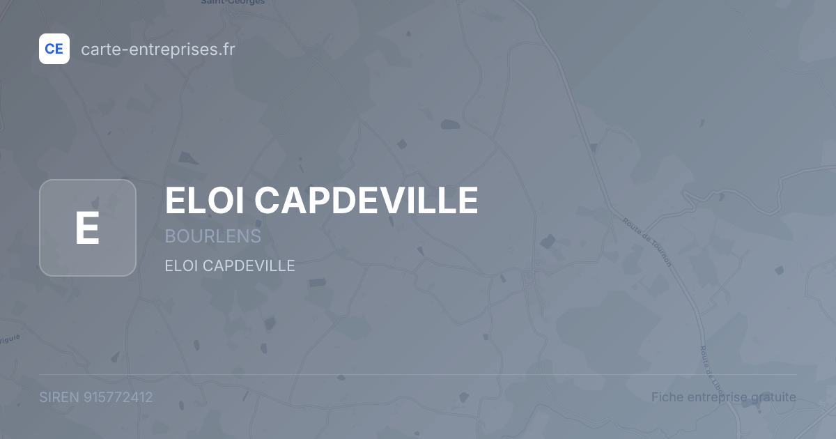 ELOI CAPDEVILLE — 915772412 — fiche entreprise