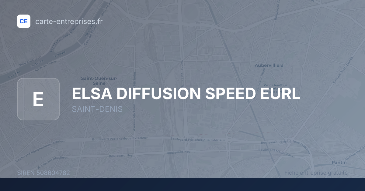 ELSA DIFFUSION SPEED EURL — 508604782 — fiche entreprise