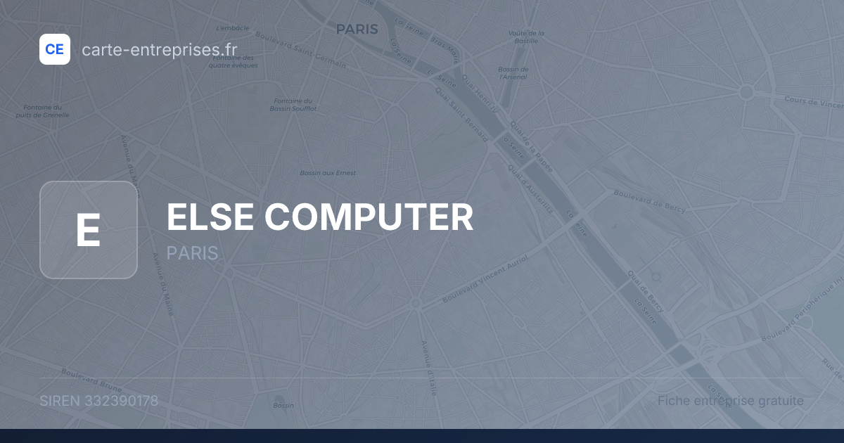 ELSE COMPUTER — 332390178 — fiche entreprise