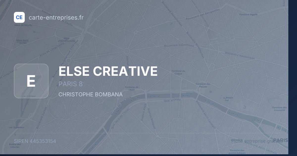 ELSE CREATIVE — 445353154 — fiche entreprise