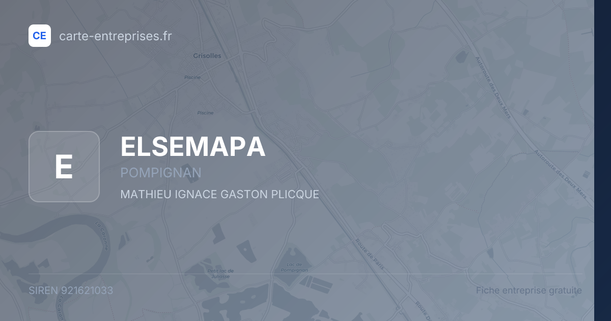 ELSEMAPA — 921621033 — fiche entreprise