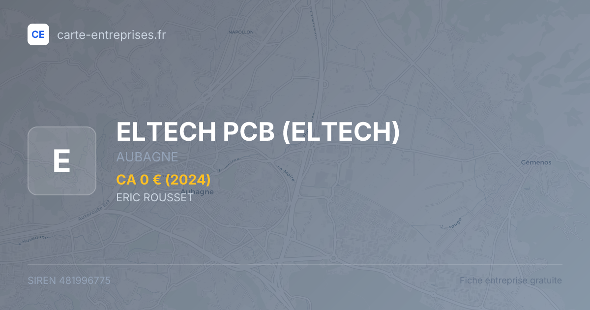 ELTECH PCB (ELTECH) — 481996775 — fiche entreprise