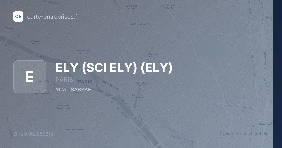 ELY (SCI ELY) (ELY) — 982850216 — fiche entreprise