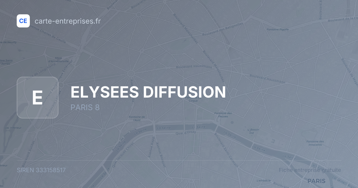 ELYSEES DIFFUSION — 333158517 — fiche entreprise