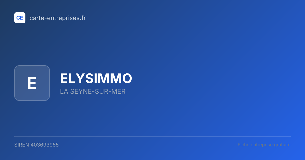 ELYSIMMO — 403693955 — fiche entreprise