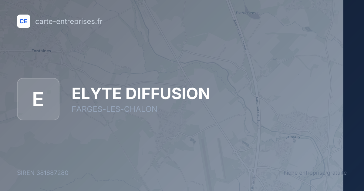 ELYTE DIFFUSION — 381887280 — fiche entreprise