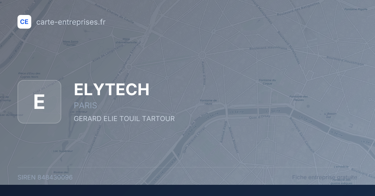 ELYTECH — 848430096 — fiche entreprise