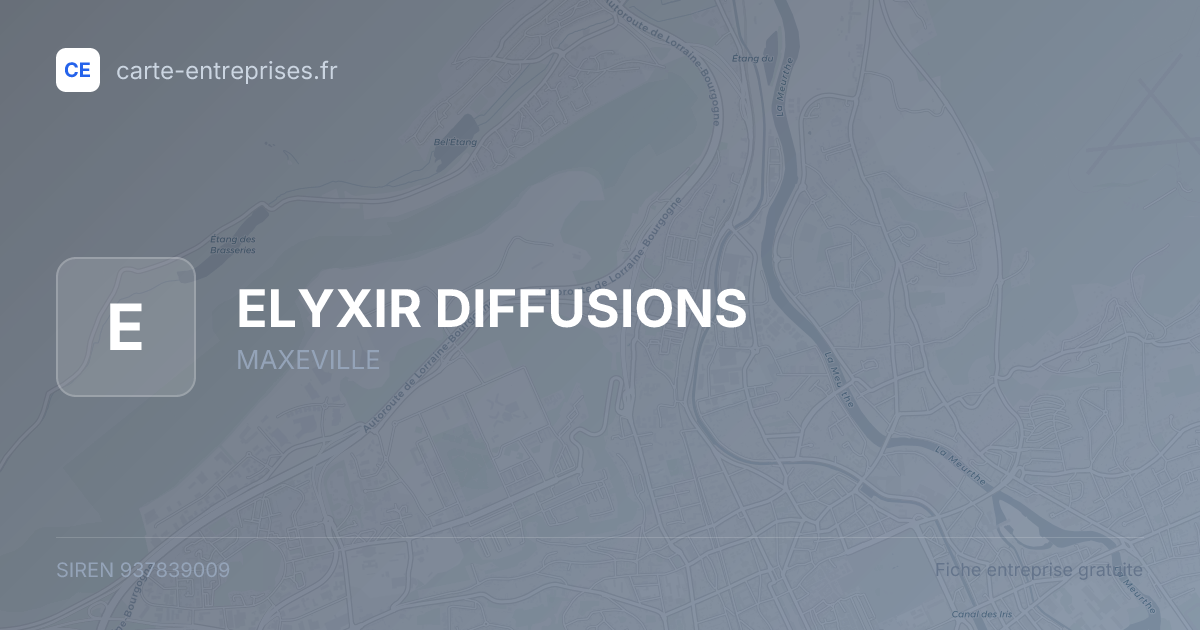 ELYXIR DIFFUSIONS — 937839009 — fiche entreprise