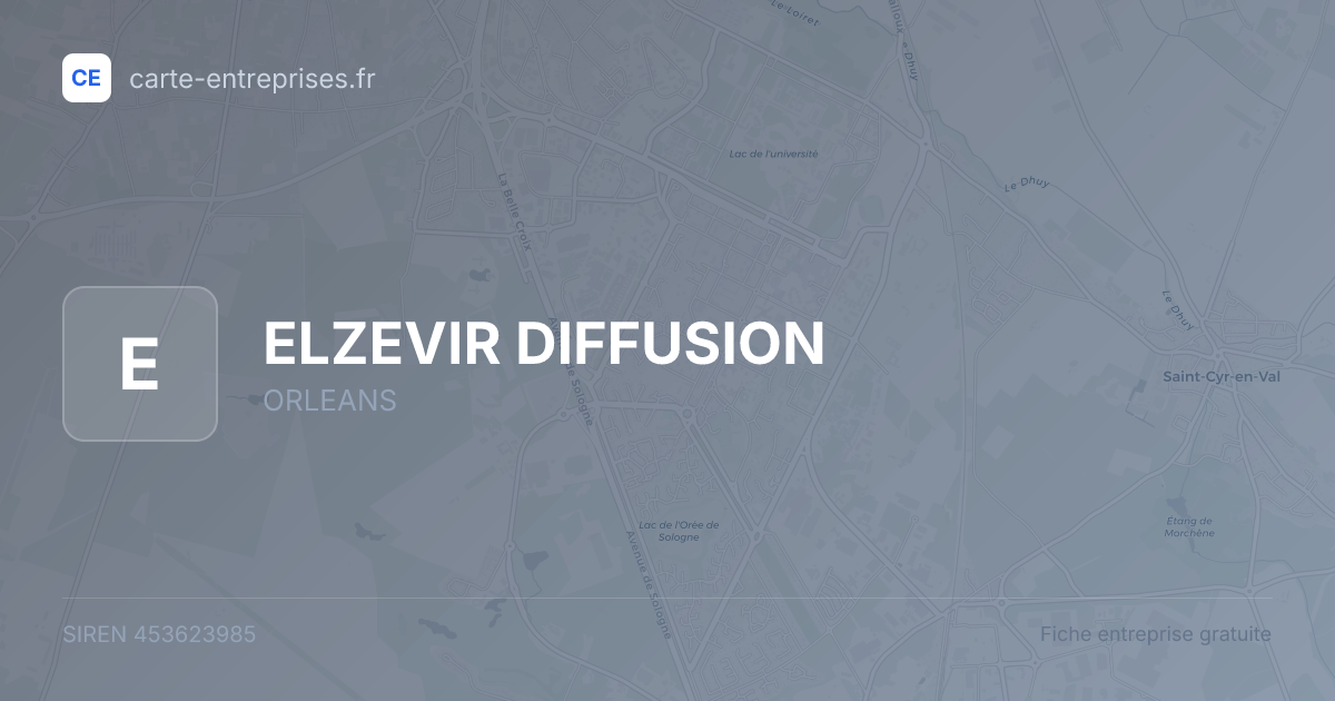 ELZEVIR DIFFUSION — 453623985 — fiche entreprise
