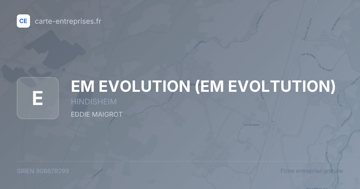 EM EVOLUTION (EM EVOLTUTION) — 908879299 — fiche entreprise
