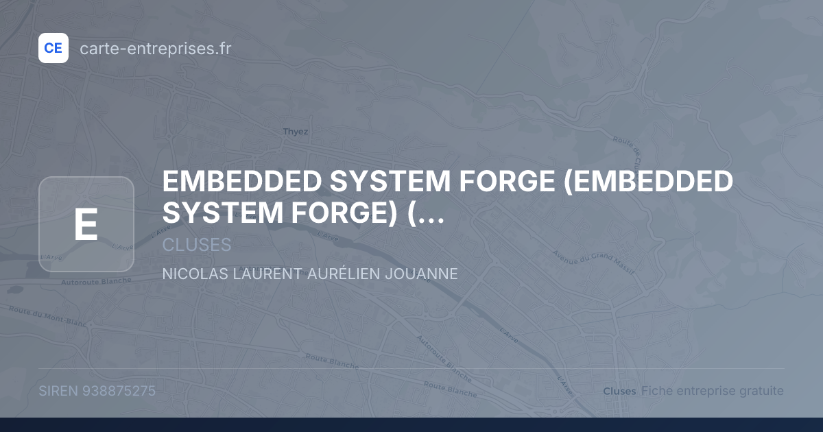 EMBEDDED SYSTEM FORGE (EMBEDDED SYSTEM FORGE) (ESF) — 938875275 — fiche entreprise