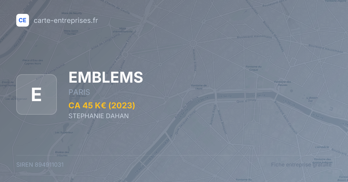 EMBLEMS — 894911031 — fiche entreprise