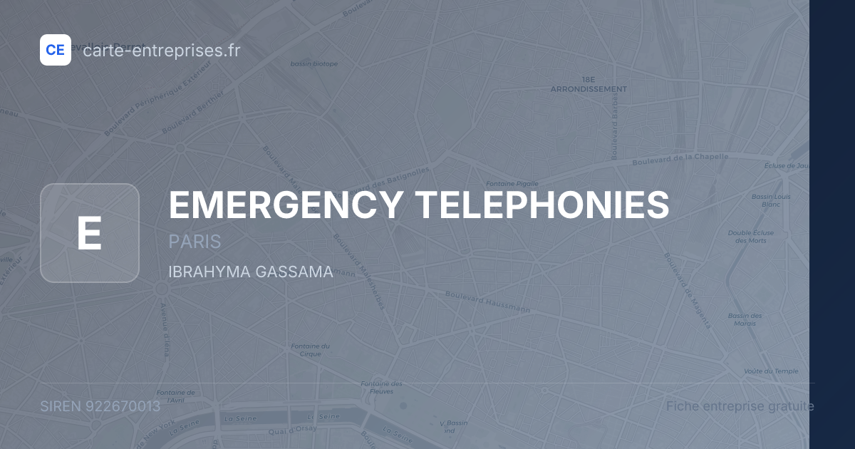 EMERGENCY TELEPHONIES — 922670013 — fiche entreprise