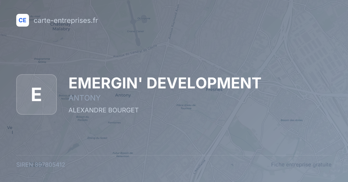 EMERGIN' DEVELOPMENT — 897805412 — fiche entreprise