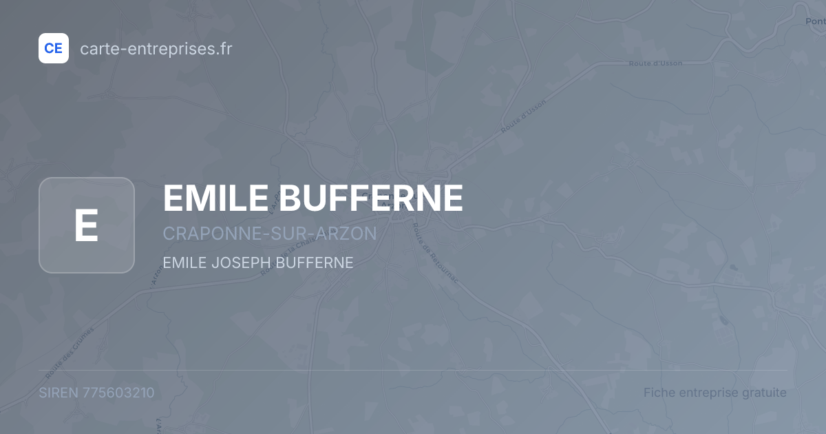 EMILE BUFFERNE — 775603210 — fiche entreprise