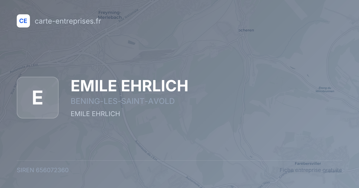 EMILE EHRLICH — 656072360 — fiche entreprise