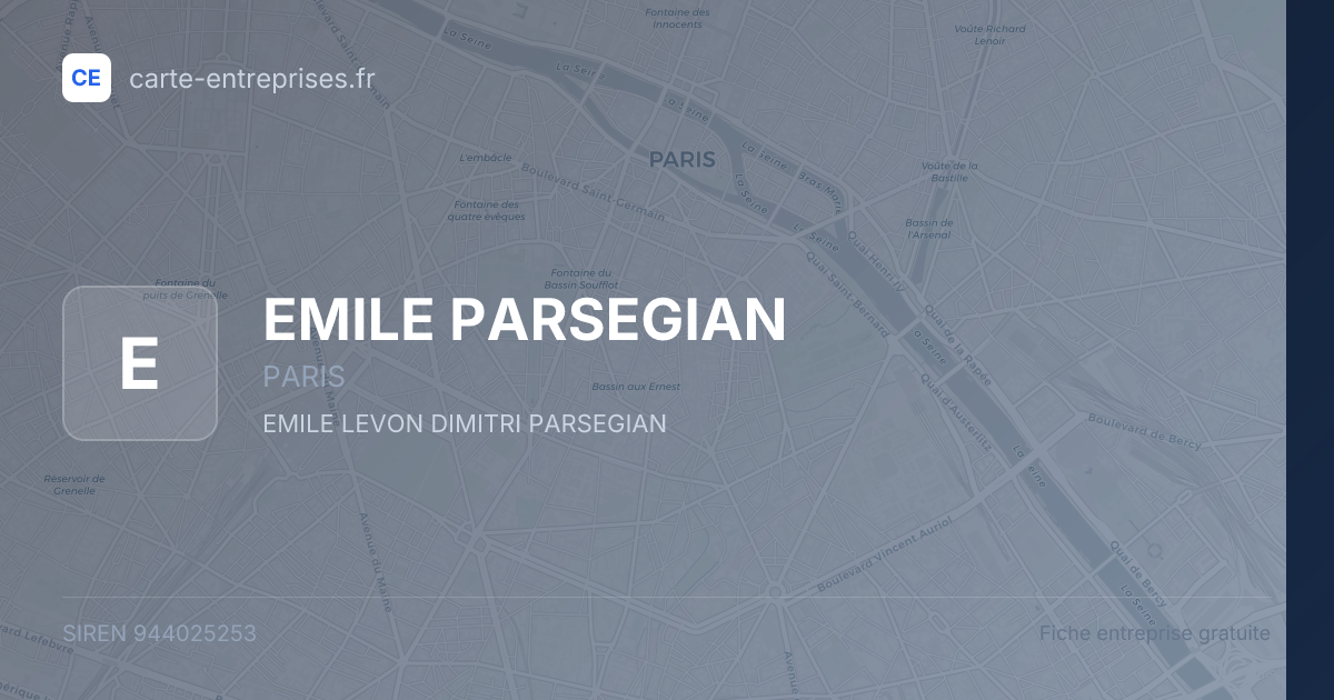 EMILE PARSEGIAN — 944025253 — fiche entreprise