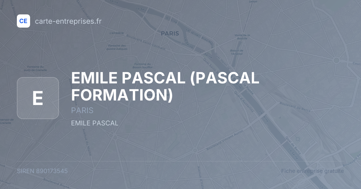 EMILE PASCAL (PASCAL FORMATION) — 890173545 — fiche entreprise