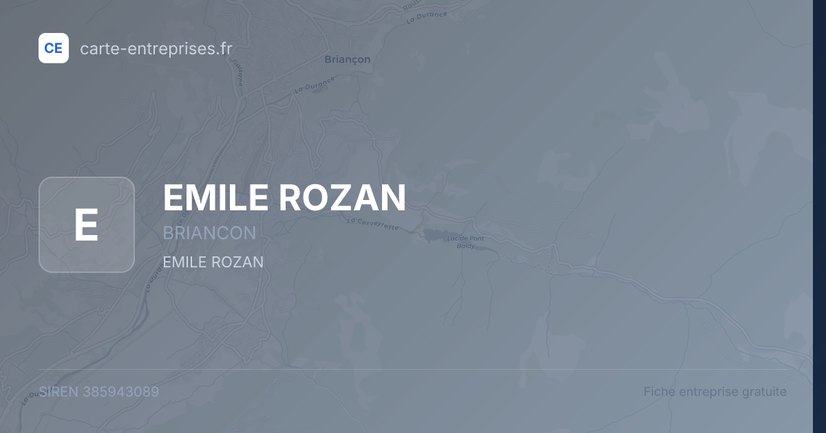 EMILE ROZAN — 385943089 — fiche entreprise