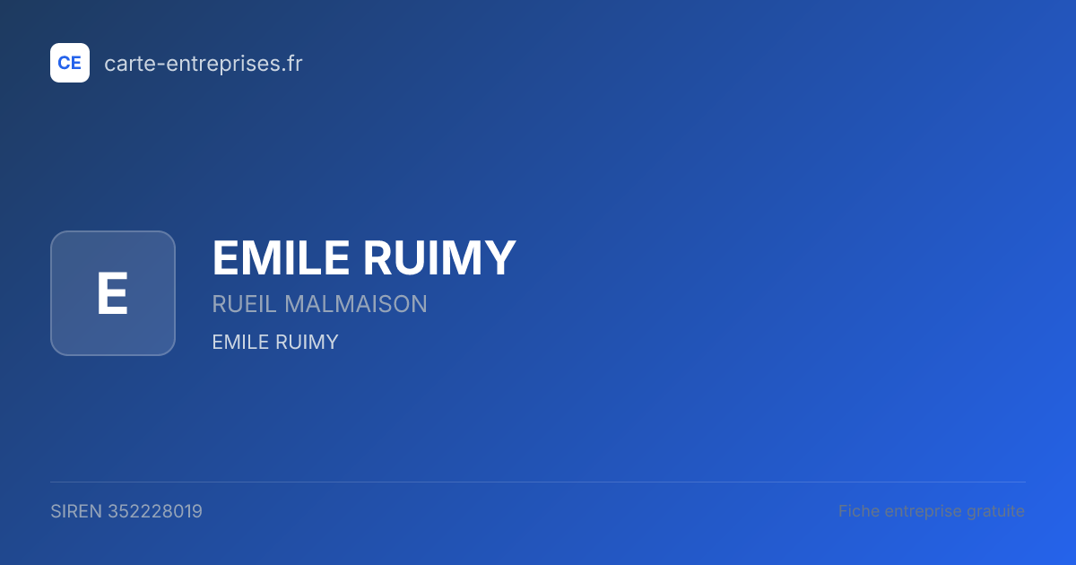 EMILE RUIMY — 352228019 — fiche entreprise
