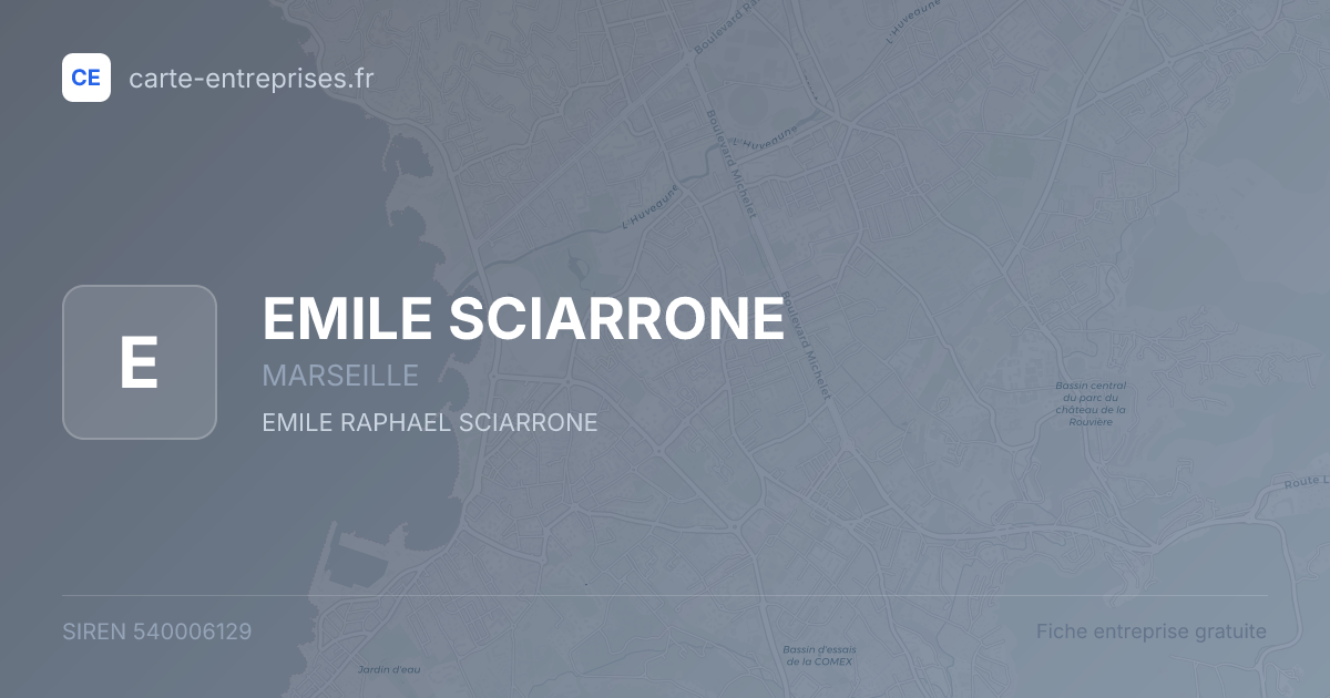 EMILE SCIARRONE — 540006129 — fiche entreprise