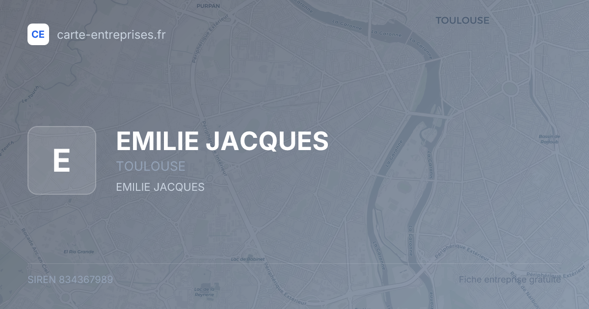 EMILIE JACQUES — 834367989 — fiche entreprise