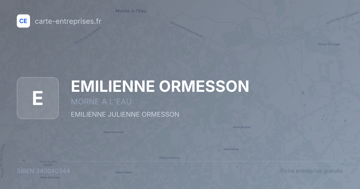 EMILIENNE ORMESSON — 340040344 — fiche entreprise