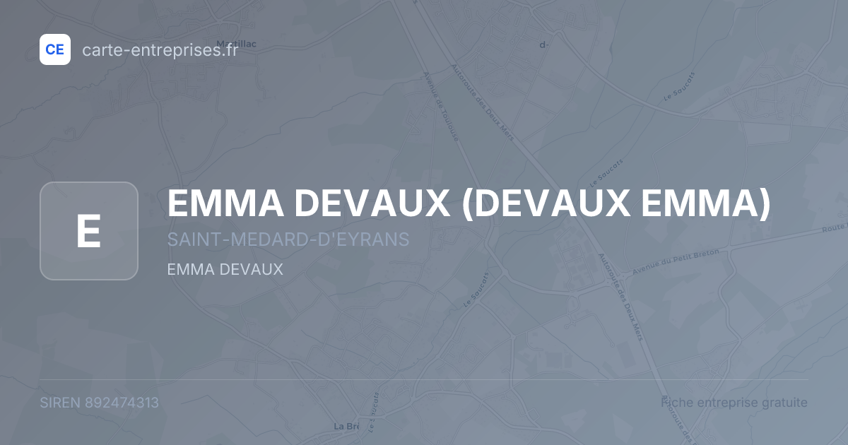 EMMA DEVAUX (DEVAUX EMMA) — 892474313 — fiche entreprise