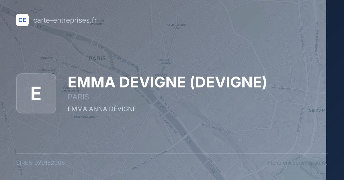 EMMA DEVIGNE (DEVIGNE) — 929152908 — fiche entreprise