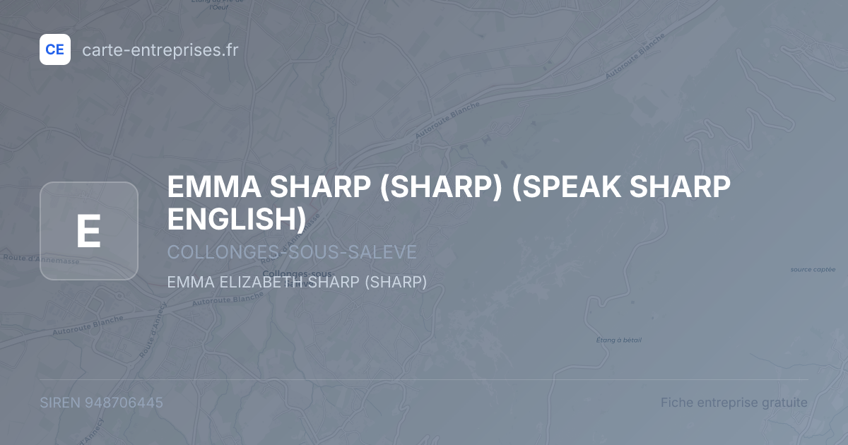 EMMA SHARP (SHARP) (SPEAK SHARP ENGLISH) — 948706445 — fiche entreprise