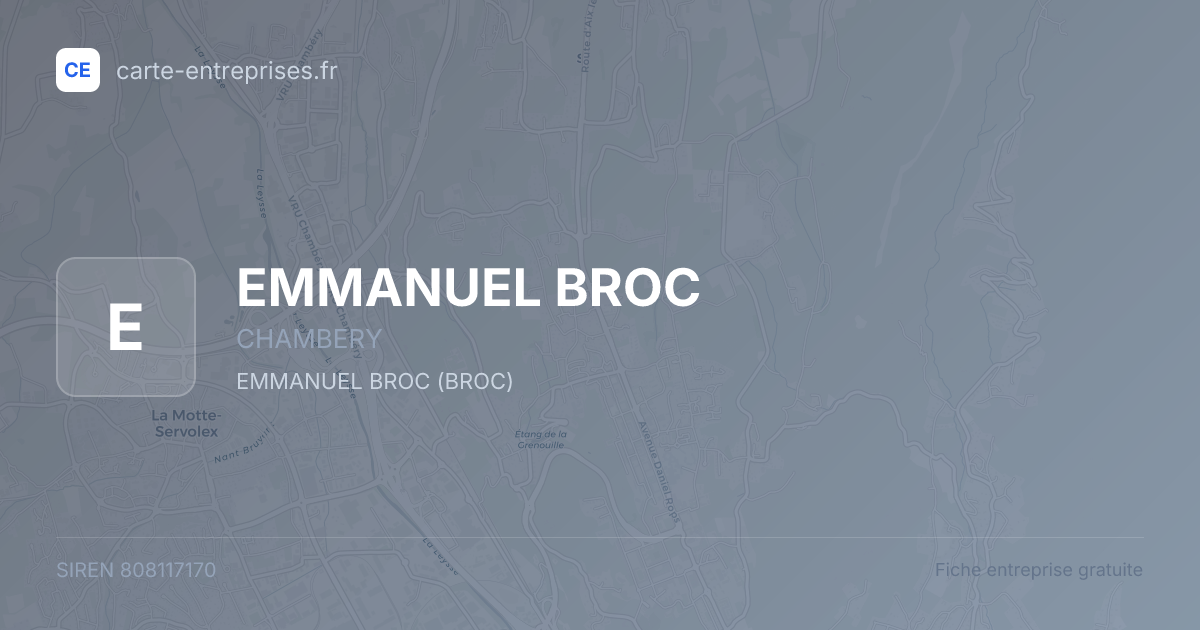 EMMANUEL BROC — 808117170 — fiche entreprise