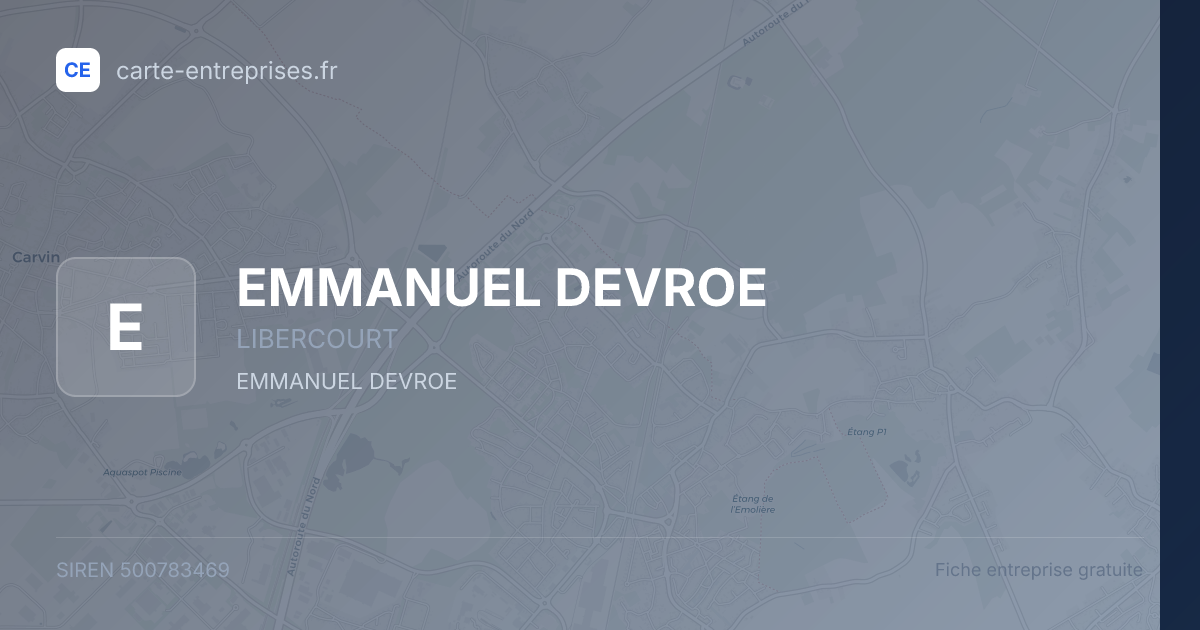 EMMANUEL DEVROE — 500783469 — fiche entreprise