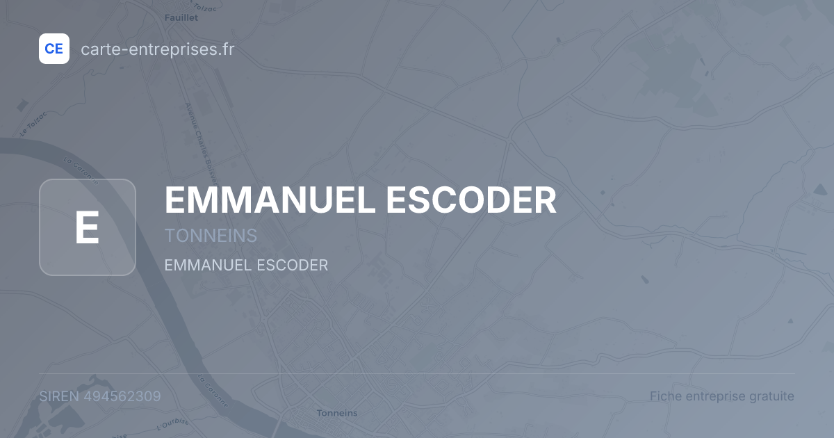 EMMANUEL ESCODER — 494562309 — fiche entreprise