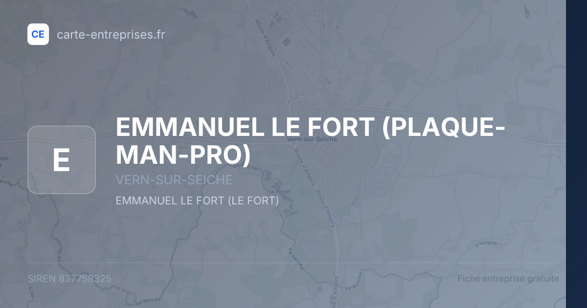 EMMANUEL LE FORT (PLAQUE-MAN-PRO) — 837758325 — fiche entreprise