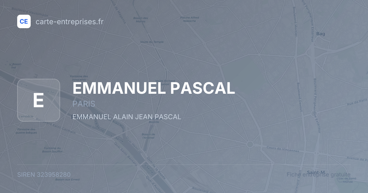 EMMANUEL PASCAL — 323958280 — fiche entreprise
