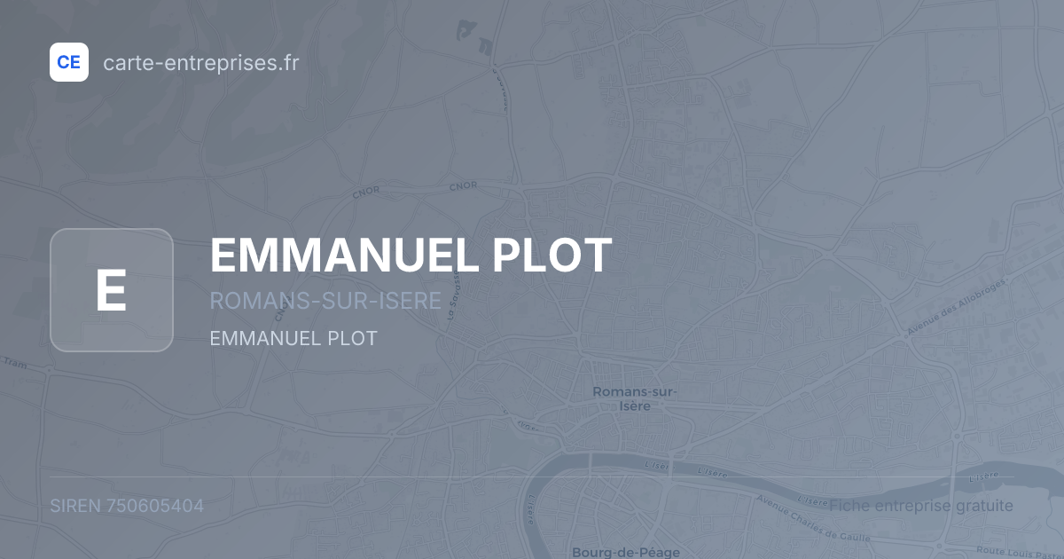 EMMANUEL PLOT — 750605404 — fiche entreprise