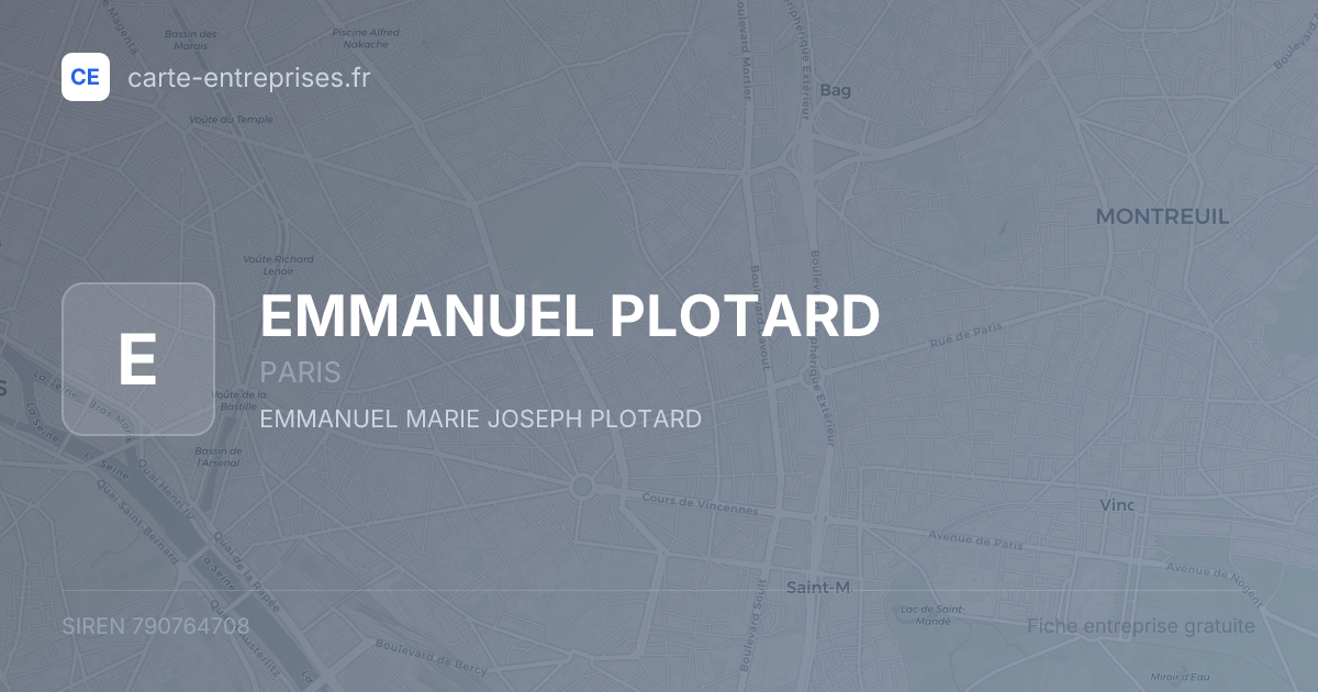 EMMANUEL PLOTARD — 790764708 — fiche entreprise