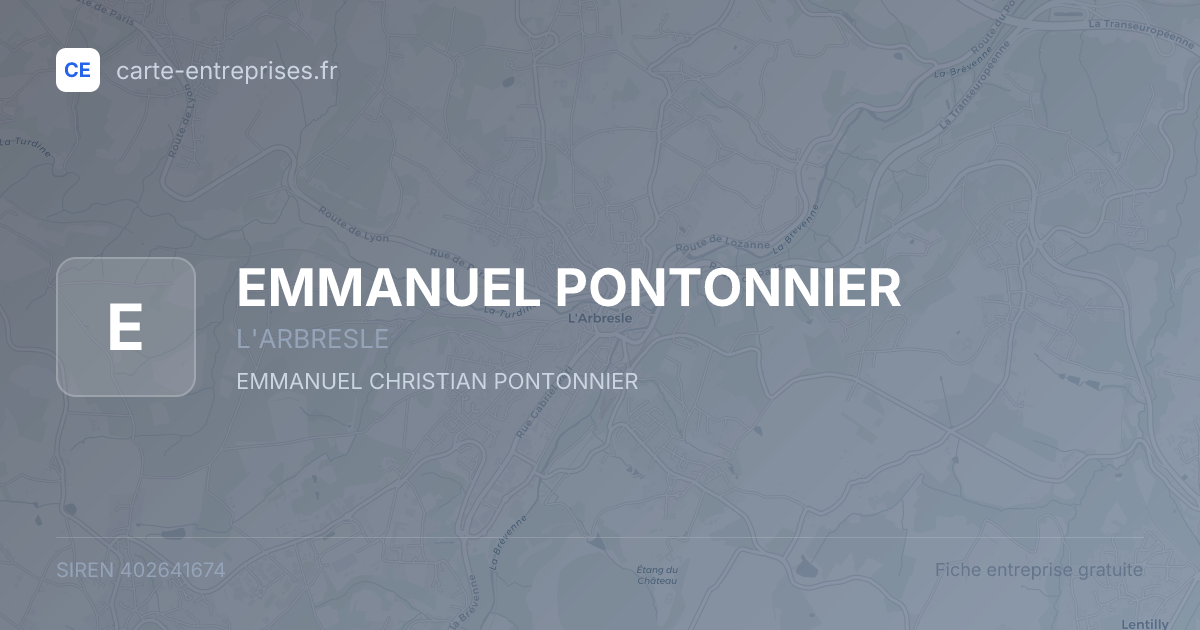 EMMANUEL PONTONNIER — 402641674 — fiche entreprise