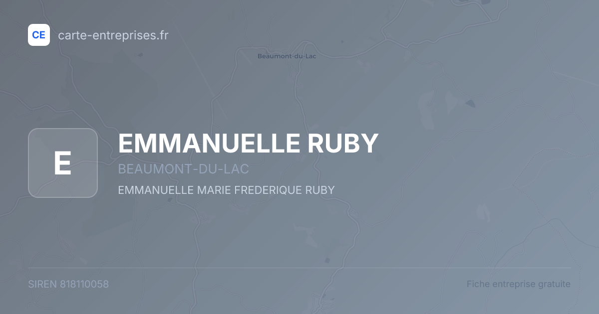 EMMANUELLE RUBY — 818110058 — fiche entreprise