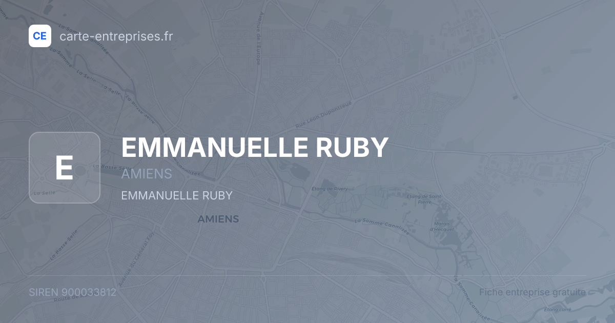 EMMANUELLE RUBY — 900033812 — fiche entreprise