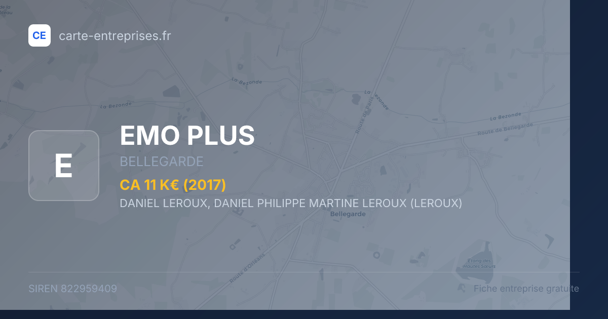 EMO PLUS — 822959409 — fiche entreprise