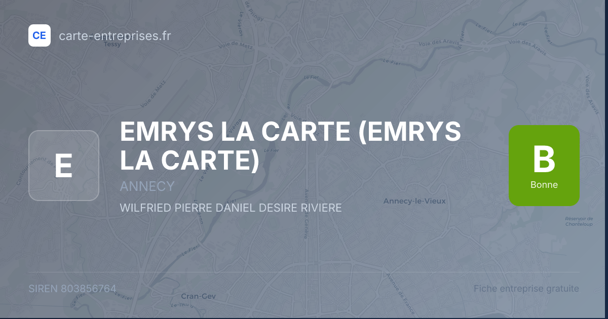 EMRYS LA CARTE (EMRYS LA CARTE) — 803856764 — fiche entreprise
