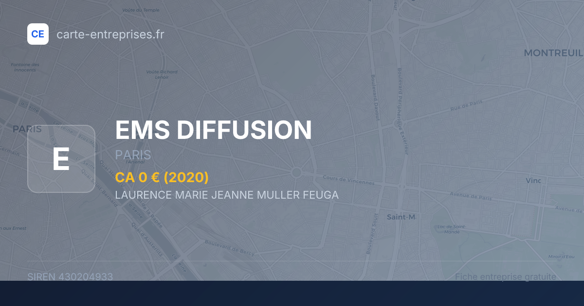 EMS DIFFUSION — 430204933 — fiche entreprise