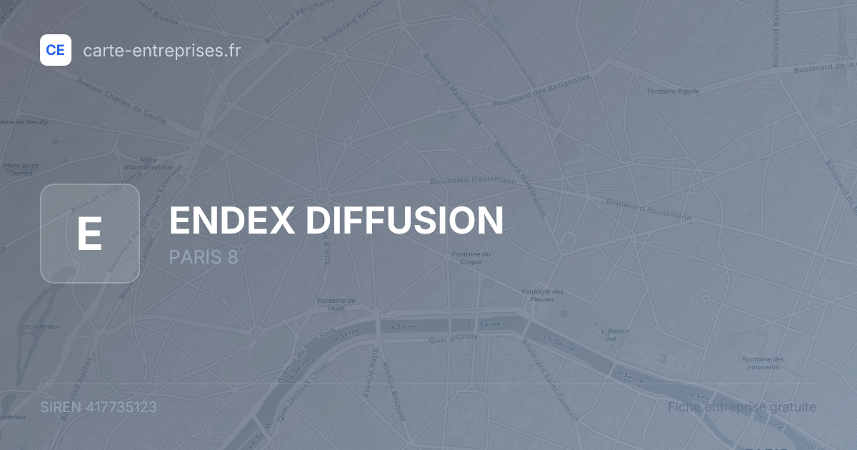 ENDEX DIFFUSION — 417735123 — fiche entreprise